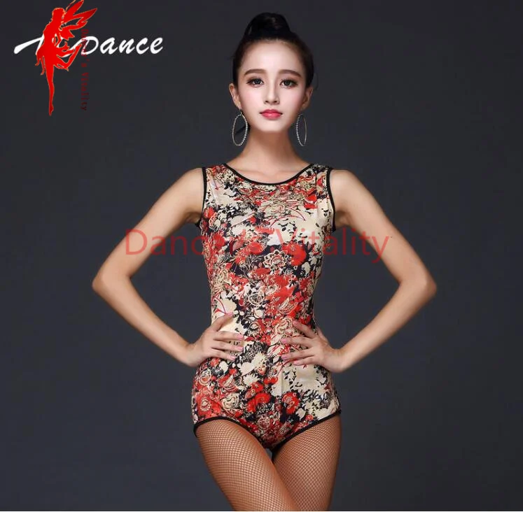 

Latin Women Leotard Bodysuit Tango Samba tops Salsa Ballroom Dance Dresses Long Sleeve Spandex Full Body Leotard coat A158