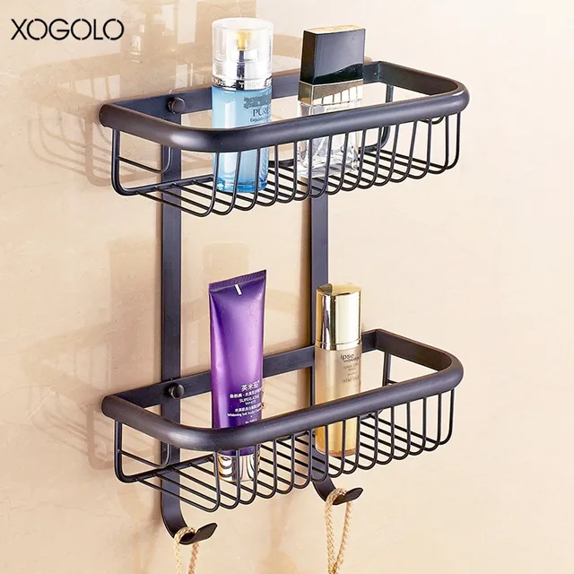 Xogolo Messing Gebürstet Wand Montiert Schwarz Bad Regal Luxus ... Xogolo Messing Gebürstet Wand Montiert Schwarz Bad Regal Luxus ...