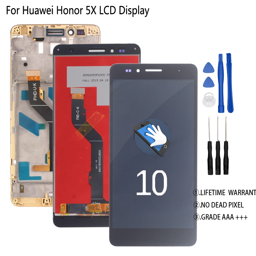 Оригинальный Для Huawei Honor 5X ЖК-дисплей кодирующий преобразователь сенсорного