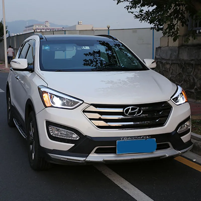 Автомобильный светодиодный налобный фонарь для Hyundai Santa Fe IX45 фары DRL Bi Xenon