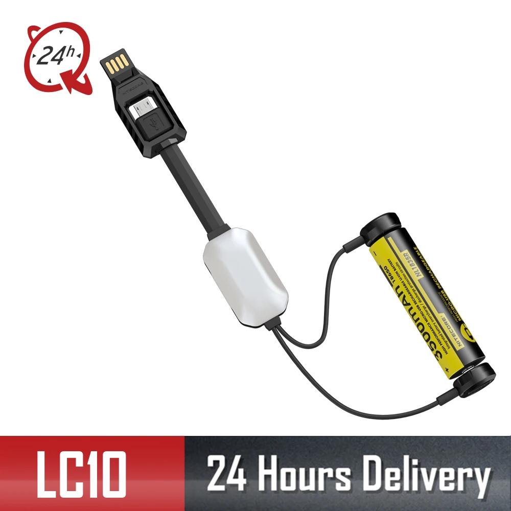 NITECORE LC10 портативный магнитный Открытый USB зарядное устройство для цилиндра литий-ионная аккумуляторная батарея 18650 21700 с датчиком света