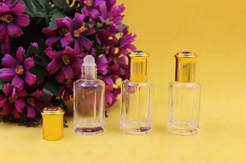 

Wholesale 12ml Roll On Bottle Octagonal Glass Perfume Bottle Small Glass Roll On Perfume Bottle 10pcs/lot