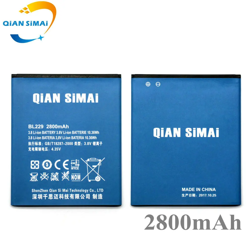 QiAN SiMAi новый высококачественный аккумулятор BL229 2800 мАч для Lenovo A8 A 8 A806 A808T 806 808T