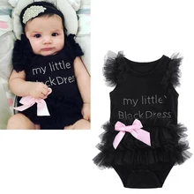 Ropa de bebé niñas verano vestido de bebé mi pequeño tutú vestido niño Top lazo-Nudo Plaids vestido traje niños vestido de verano body bebe bodysuit