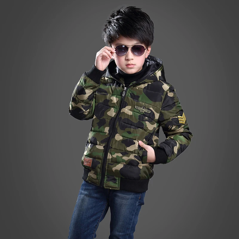 Новые детские зимние куртки; плотная камуфляжная куртка для мальчиков; Manteau Garcon Hiver; куртка для мальчиков; 6WBT031