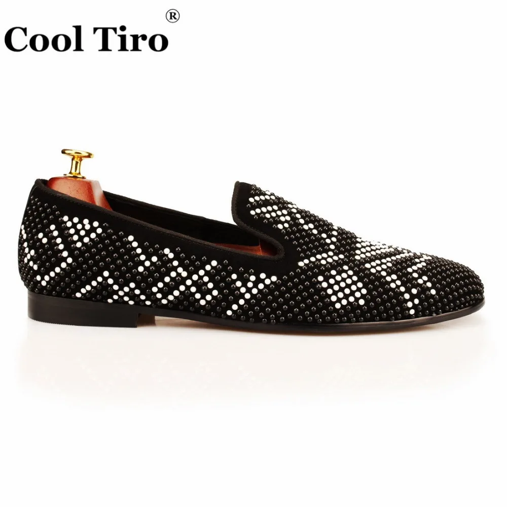 Strass Men Loafers Black Suede Slippers Dress Shoes Men's Flats (4)