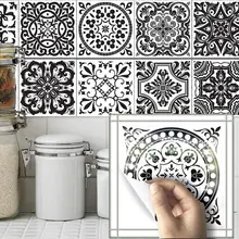 Vintage Wall Sticker Black & White Bohemian Stylish Square Home Decor Sticker Wall Art For Showering Room