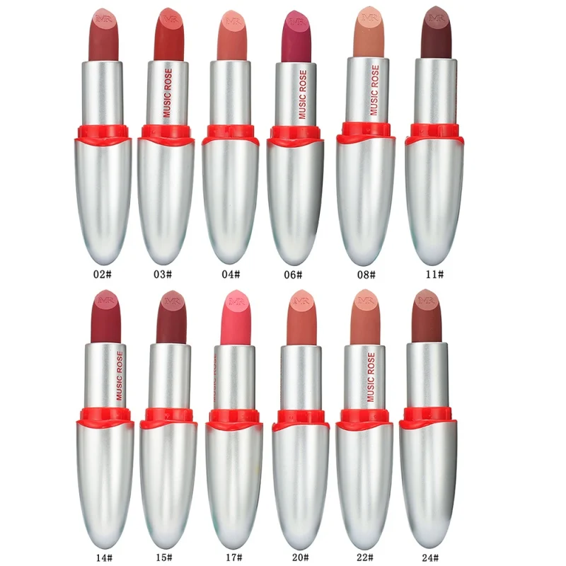 1PC Bullet Head Lipstick Matte Cosmetic Velvet Lips Pigment Lipstick Waterproof Long Lasting Moisturizing Makeup 12 Color 1PC Bullet Head Lipstick Matte Cosmetic Velvet Lips Pigment Lipstick Waterproof Long Lasting Moisturizing Makeup 12 Color