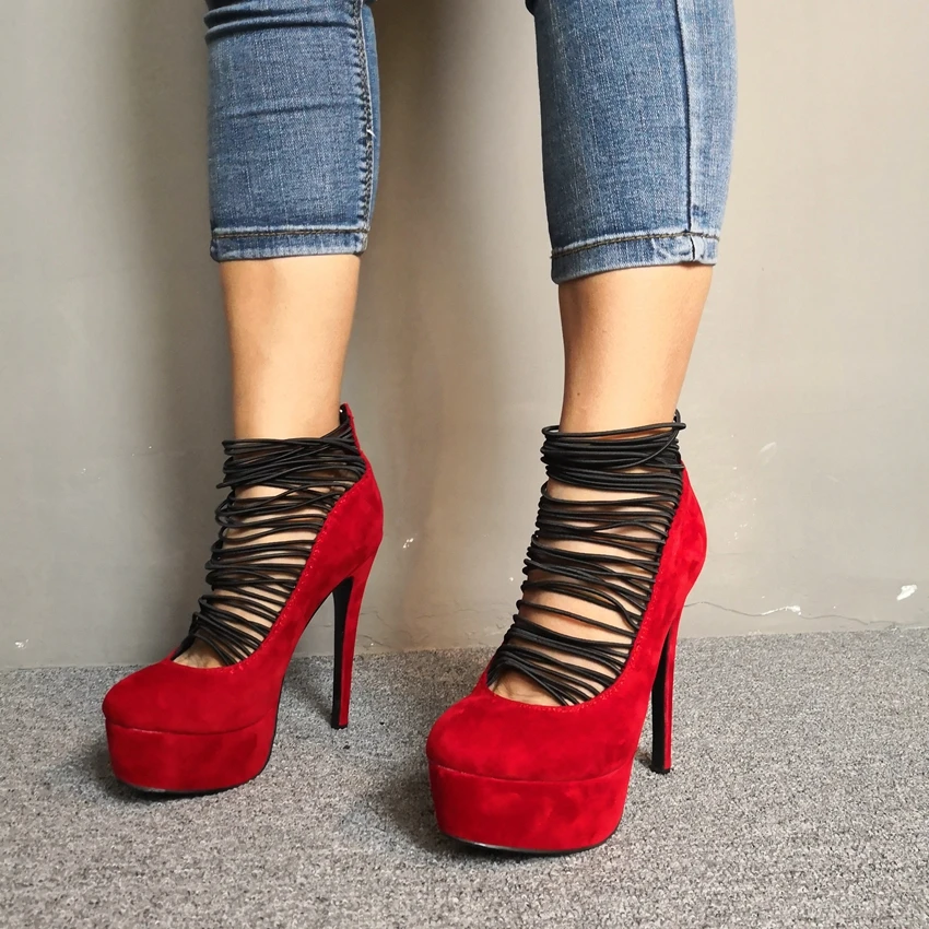 2019 New Plus Big Size 35-52 Black Red Zip Fashion Sexy High Heel Platform Spring Party Female Lady Shoes Women Pumps D1287