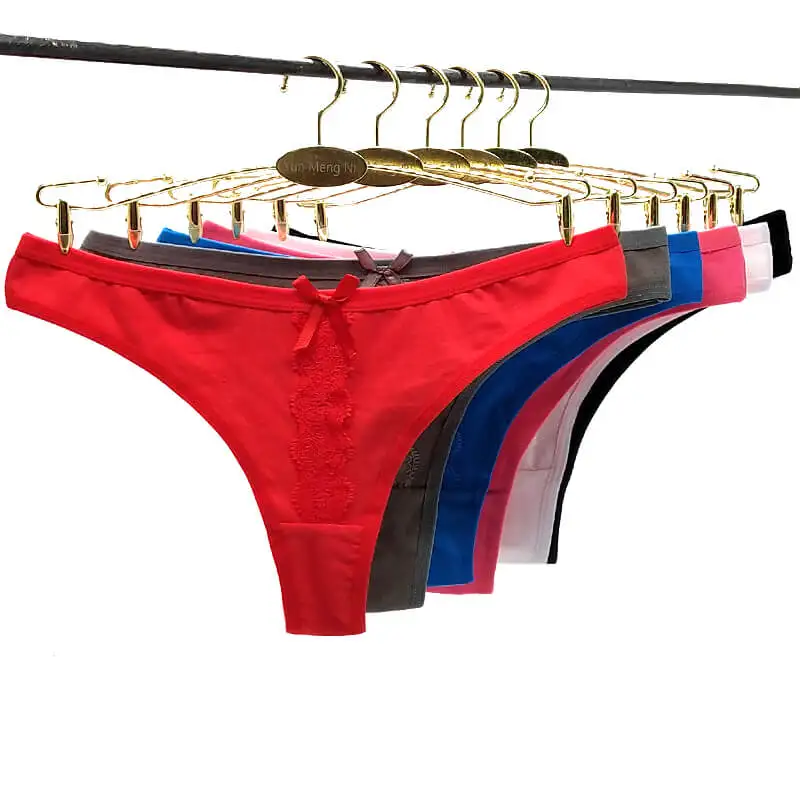 

Pack of 12 Low Rise Plain Lady Thong Laced Cotton G-String Sexy Lady Panties Girl T-back Hot lingerie Wholesale Women Underwear