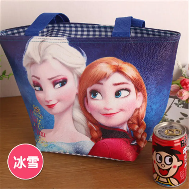 Disney cartoon Frozen children bag student Elsa waterproof package girl boy kid portable bag Storage lunch box handbag princess - Цвет: 4