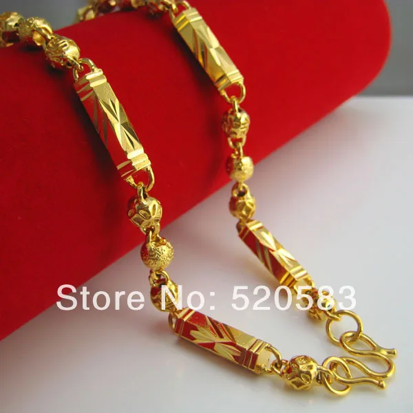 Шестигранное мужское ожерелье из 18 каратного золота с бусинами|18k gold|gold 18knecklace of