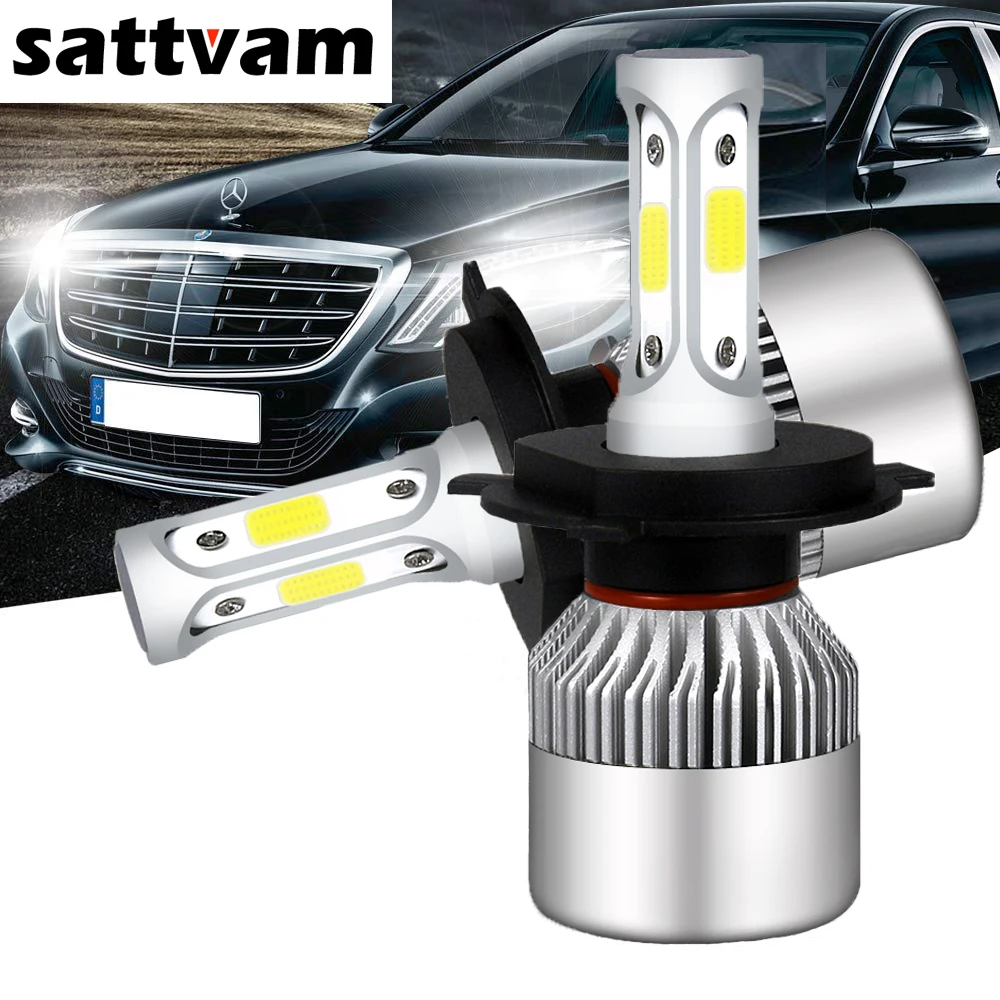 

SATTVAM 2Pcs COB 4300K 6500K 60W 8000LM 12V 24V H7 LED Headlight H11 Canbus Led H4 Car H1 9005 HB3 9006 HB4 Front Fog Light Bulb