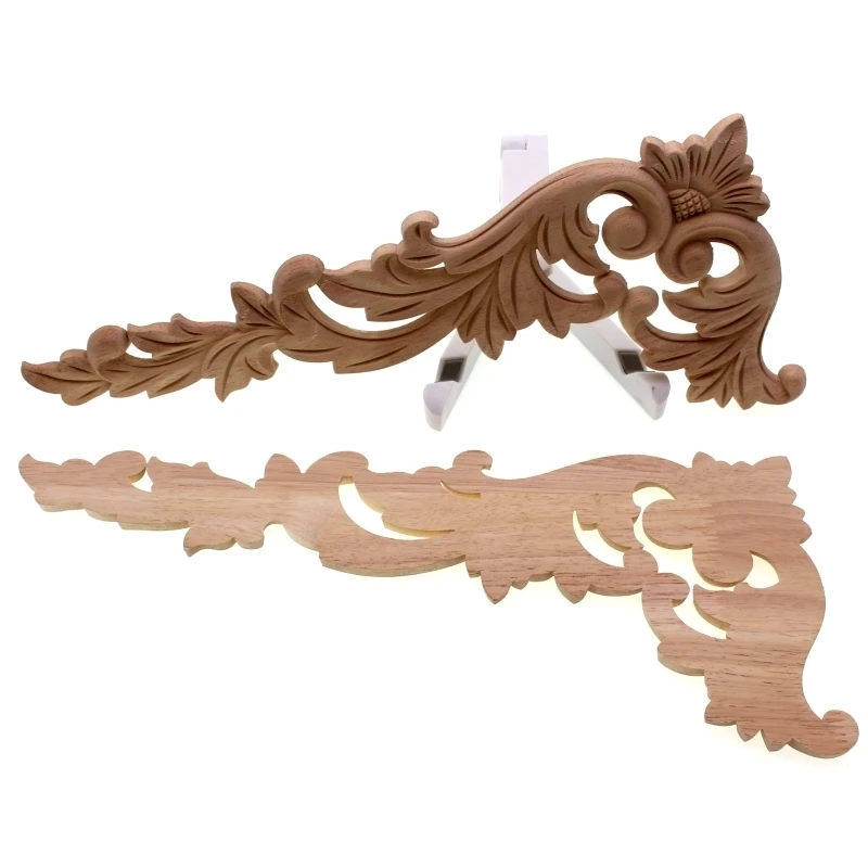 Floral Wood Carved Corner Applique Furniture Cabinet Door Frame Wall Home Decoration Accessories ornament crafts,wooden figurine crafts,resin crafts,glass fruit pendants