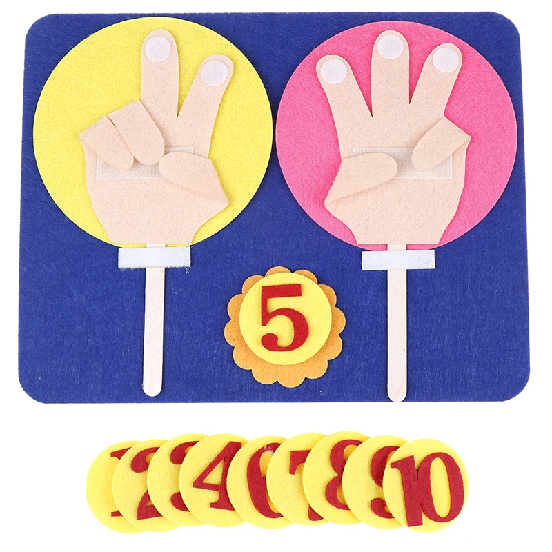 23.7cmx18.6cm Intellectual Felt Craft Package Felt Finger Numbers For Child Early Learning Digital Kindergarten Teaching Toys