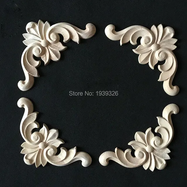 Antique 1 Pcs Decorative Wood Appliques For Furniture Cabinet Door Antique 1 pcs Decorative Wood Appliques for Furniture Cabinet Door Natural Wood Moldings Decals Flower Wood - Antique 1 Pcs Decorative Wood Appliques For Furniture Cabinet Door