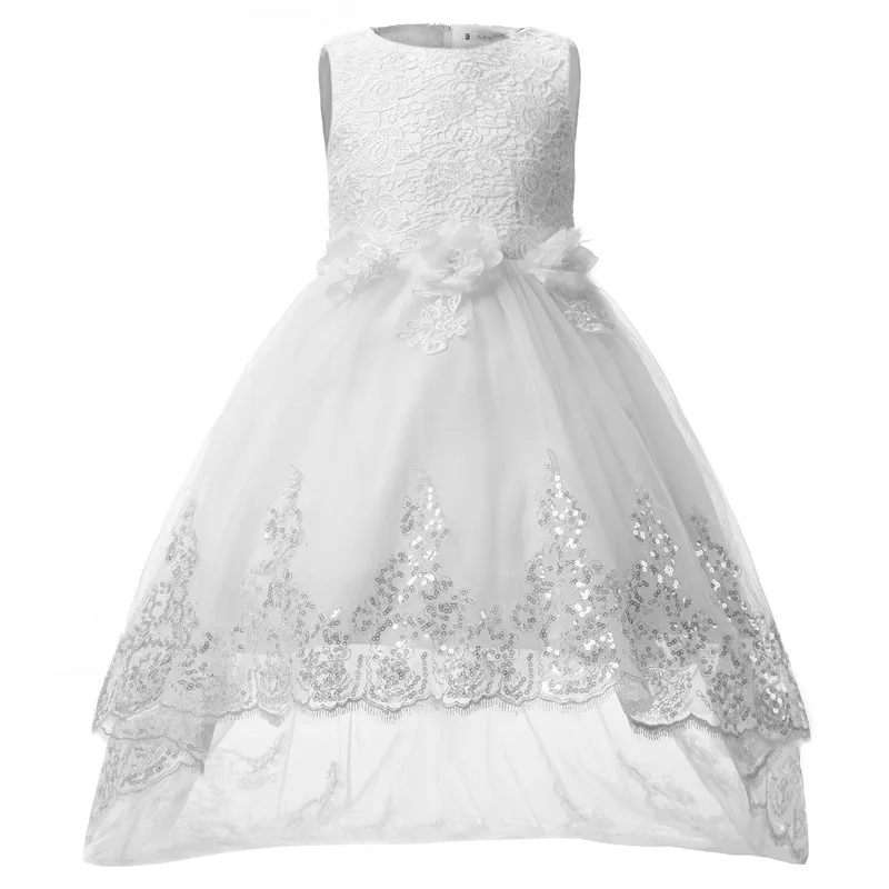 Ball Gown Baby Girl Dress 2018 New Style Casual Embroidery Children Clothes Lace Flower Kids Wear Boy Girl O-neck Clothing