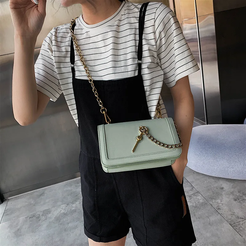 

2019 Summer Fashion Lock Female Pack Lock Small Square Package Chain Oblique Cross Shoulder Bag Womens Messenger Bags