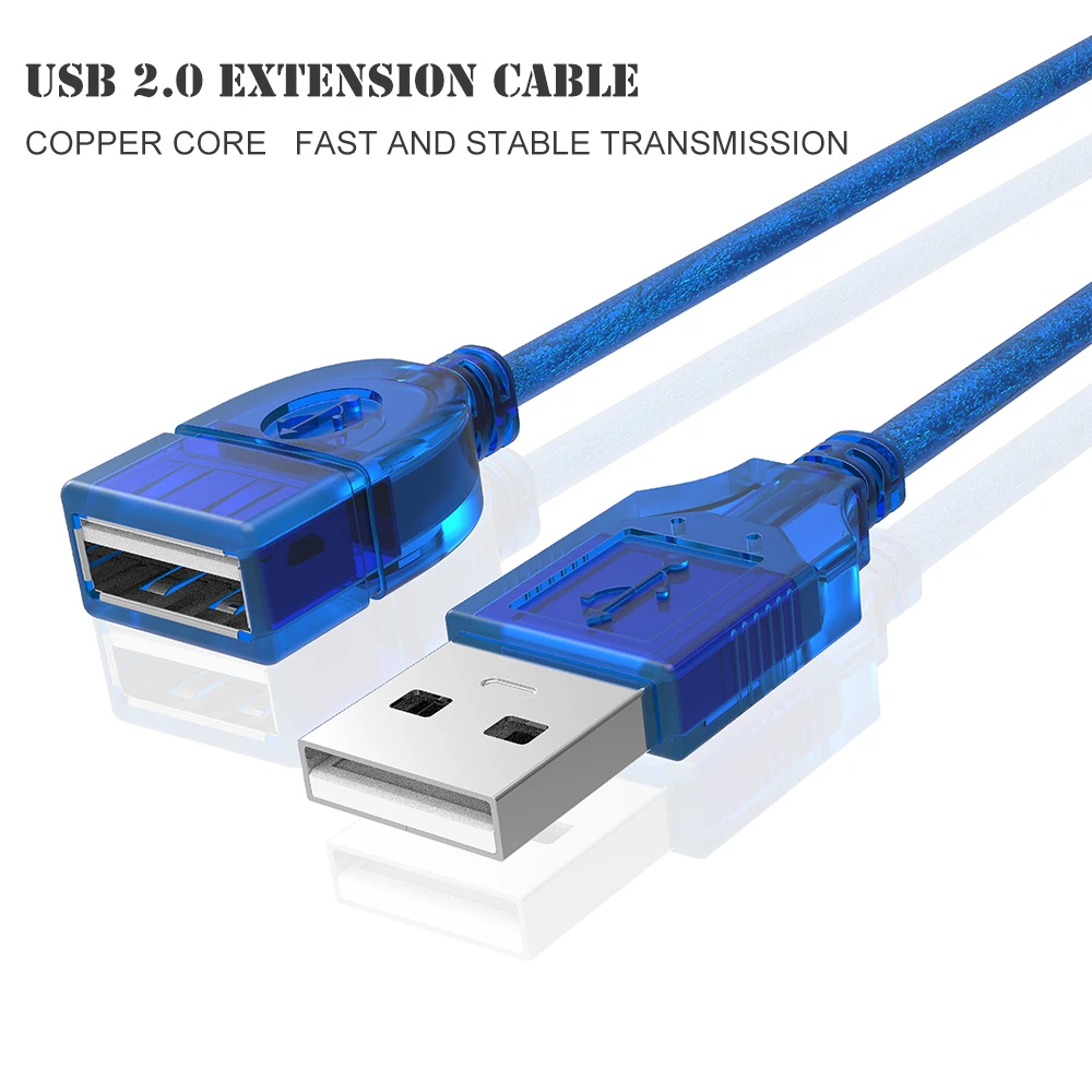 0 3 м 5 1 Новый Удлинительный кабель USB2.0 штырь гнездо USB адаптер прозрачный синий