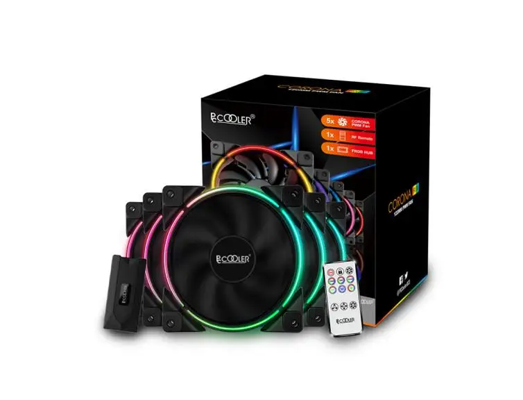 

PcCooler 5/Pack 120mm 5V pc fan RGB 4pin PWM Quiet Suit for CPU cooler Liquid cooler 120mm computer cooling fan With controller