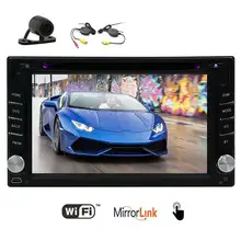 Wireless Rear Camera+car Android6.0 2din Car DVD Player Automotive GPS Navigation Head Unit Display 1080P/USB/SD/Wifi/Mirrorlink