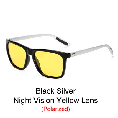 Ralferty, очки ночного видения, мужские, антибликовые, HD, поляризационные, солнцезащитные очки для мужчин и женщин, очки для вождения, желтые, водительские очки K7031 - Цвет линз: Black Silver