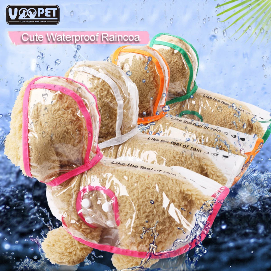 font b Pet b font Jacket for Rain Dog Transparent Raincoat Adjuastable Waterproof Coat for