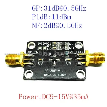 

DC 12V 10K-1G LNA low noise broadband RF amplifier gain 31DB @0.5G Signal Receiver FM HF VHF / UHF Ham Radio