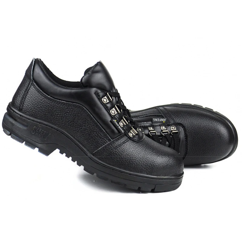 

High quality Cowhide Safety Shoes Steel Toe Boots Man Industrial Work Security Anti-smashing Non Slip Lightweight Anti Static