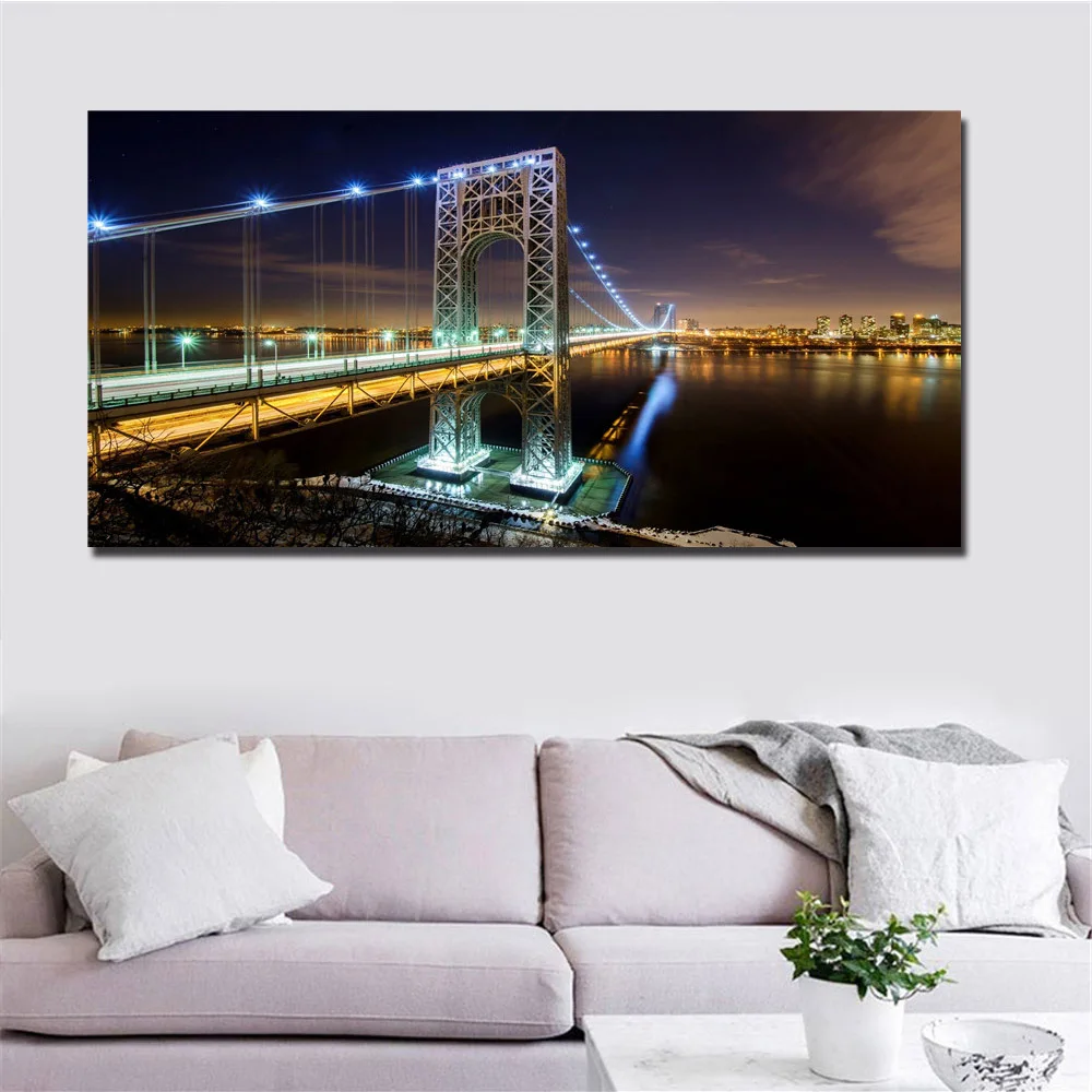 city night view canvas  wall art painting (1)