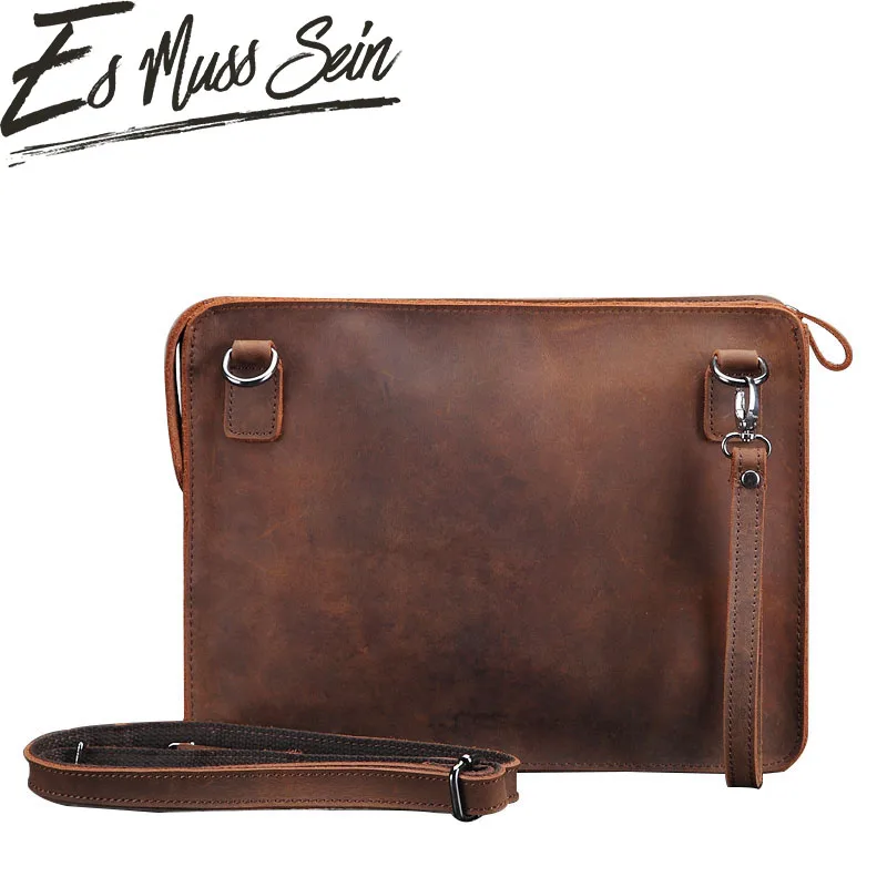 

EsMussSein Genuine Leather Men Bag Brand Designed Men Laptop Handy Briefcase Business Bag Men Handbag Shoulder Bag Messenger Bag
