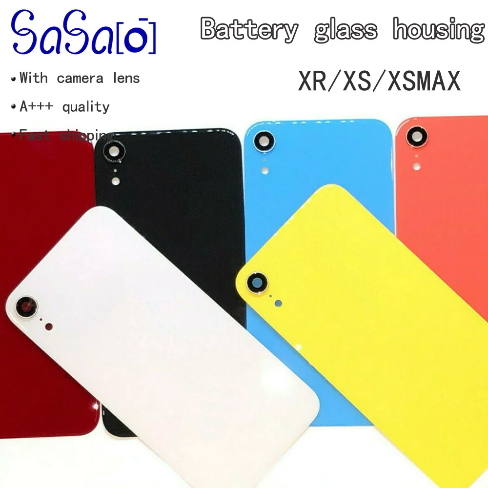 

Back Glass Panel With Camera Frame Lens Replacement For iPhone xr xs max Back Battery Glass Cover Rear Door Housing Case 10pcs
