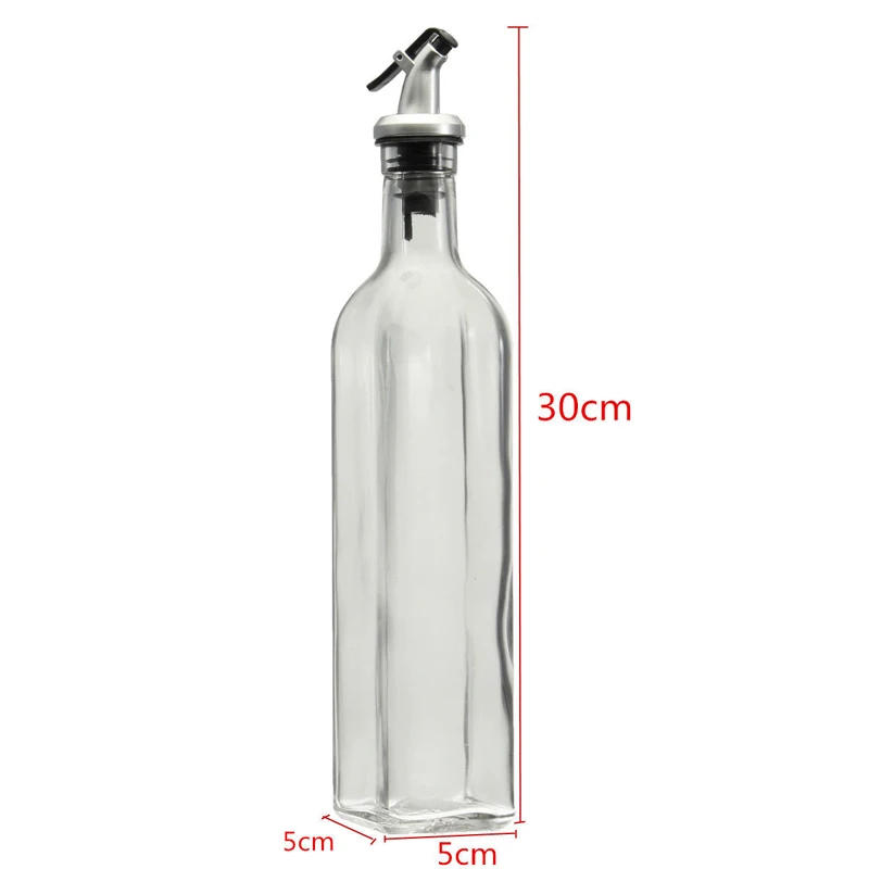 JX-LCLYL  500ml 18oz Olive Oil And Vinegar Pourer Dispenser Glass Bottle Kitchen Cooking