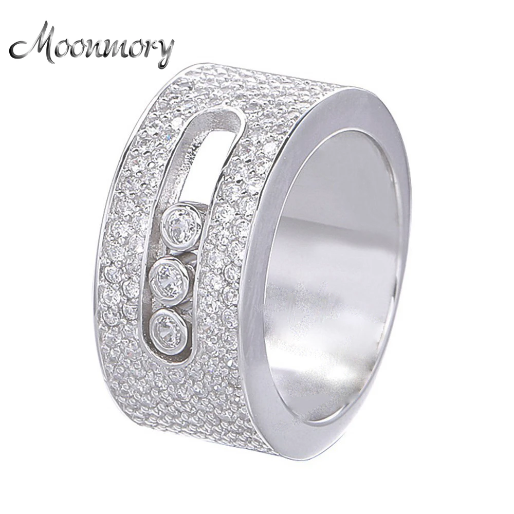 Женское кольцо из серебра 925 пробы с подвижным камнем|wedding rings for women|wedding ringssterling