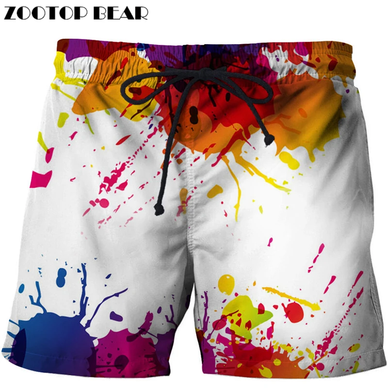 Painting Printed Beach Shorts Men Shorts Plage 3d Funny Board Shorts