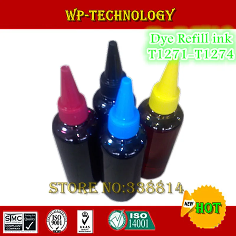 

[Dyebased]Compatible refill ink suit for Epson T1271 - T1274 ,suit for Epson Stylus NX625 / Workforce 635 . high quality ink.
