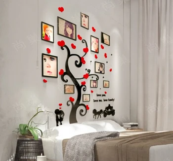 

New arrival Happy tree Acrylic 3d wall stickers Cartoon Carriage Lovers wall stickers Home DIY Art wall decor