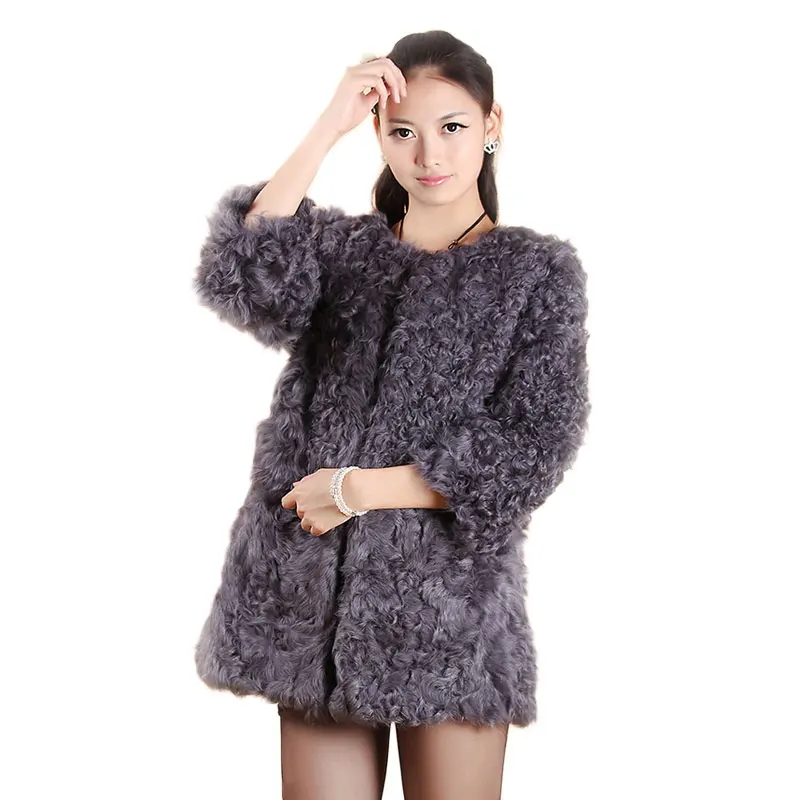 

Women's Faux Fur Coat Fashion Autumn Artificial Lamb fur Slim Jackets Long-Sleeve Outerwear Casual Wear