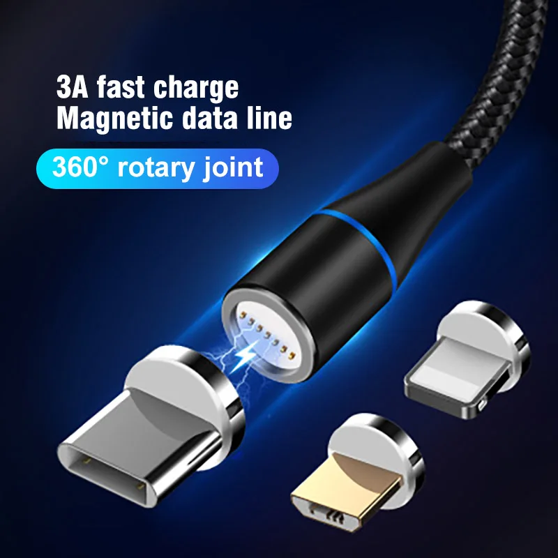 Магнитный кабель type C Micro USB 8 Pin Магнитный usb кабель для зарядки для Iphone X 7 8 Xs Max samsung S9 huawei P20 Шнур зарядное устройство