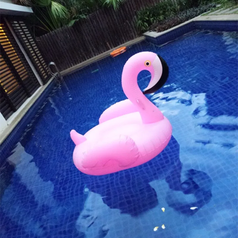 Розовый надувной фламинго гигантский Лебедь езда на бассейне игрушка поплавок плавательный круг праздник Пляж остров водные развлечения вечерние игрушки - Цвет: Светло-серый