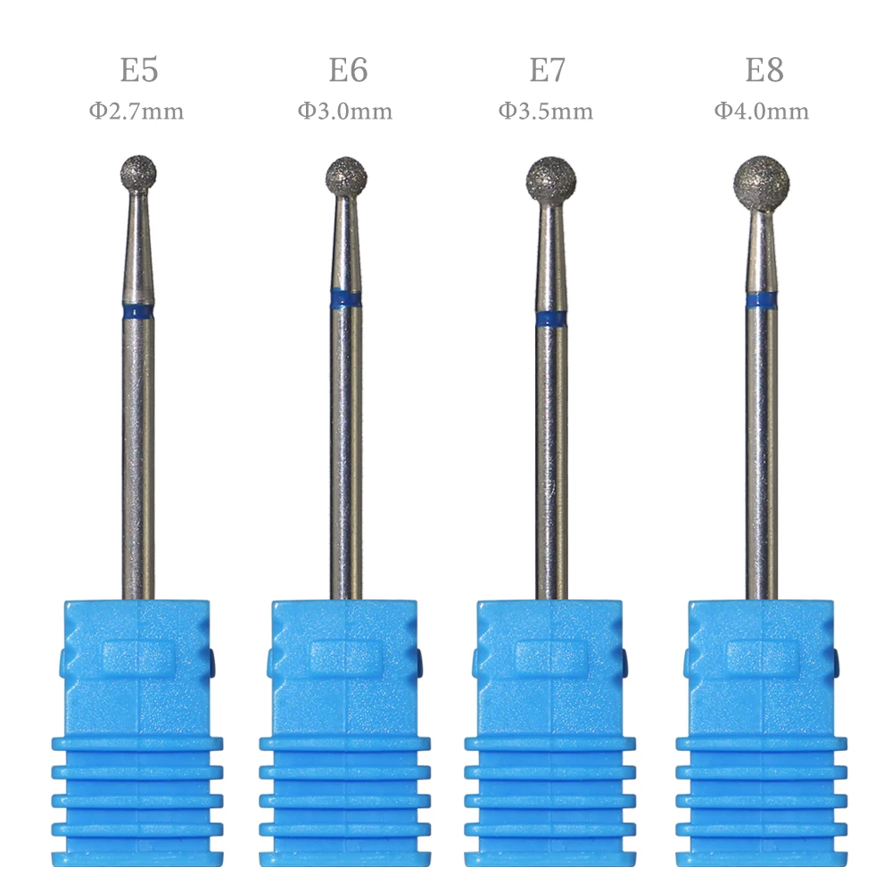 8 различных размеров круглых алмазных вращающихся сверл для ногтей кутикулы резак для маникюра пилки для ногтей Электрический фрезерный шлифовальный станок
