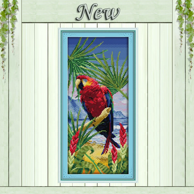 

Colorful Parrot,Counted Print on canvas DMC 11CT 14CT Cross Stitch kits,Needlework Set Embroidery,The sea Animal Home Decoration