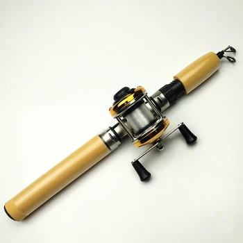 

telescopic ice fishing rod 55/65/75cm 2 sections shrimp rod spinning rod handle portable short winter fishing pole