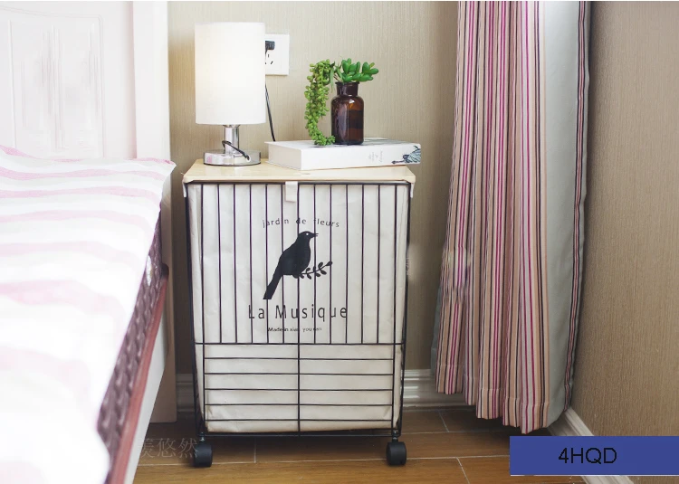 Large Cover Storage Basket Iron Cotton Clothes Toys (5)