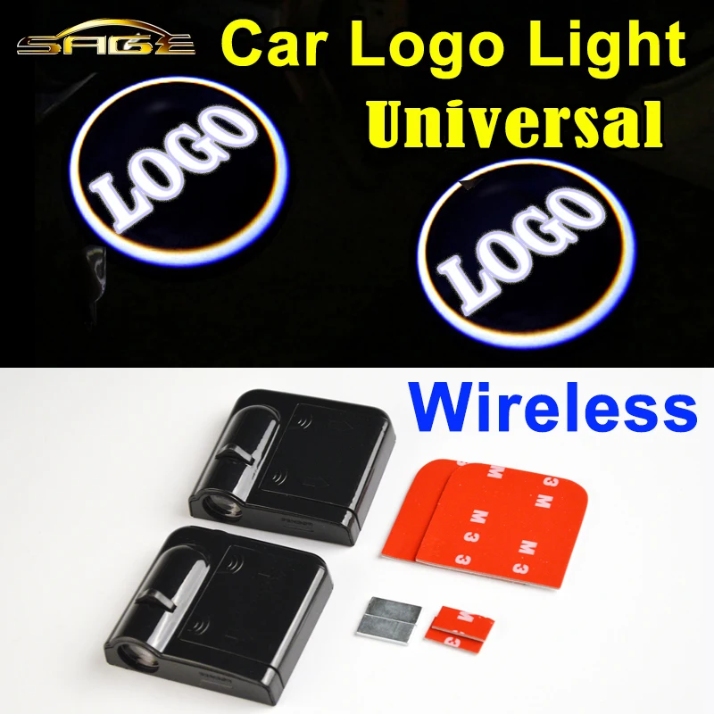 

Hippcron 2 x Wireless Car Door LOGO Lights LED Welcome Lamps Universal for Car Models