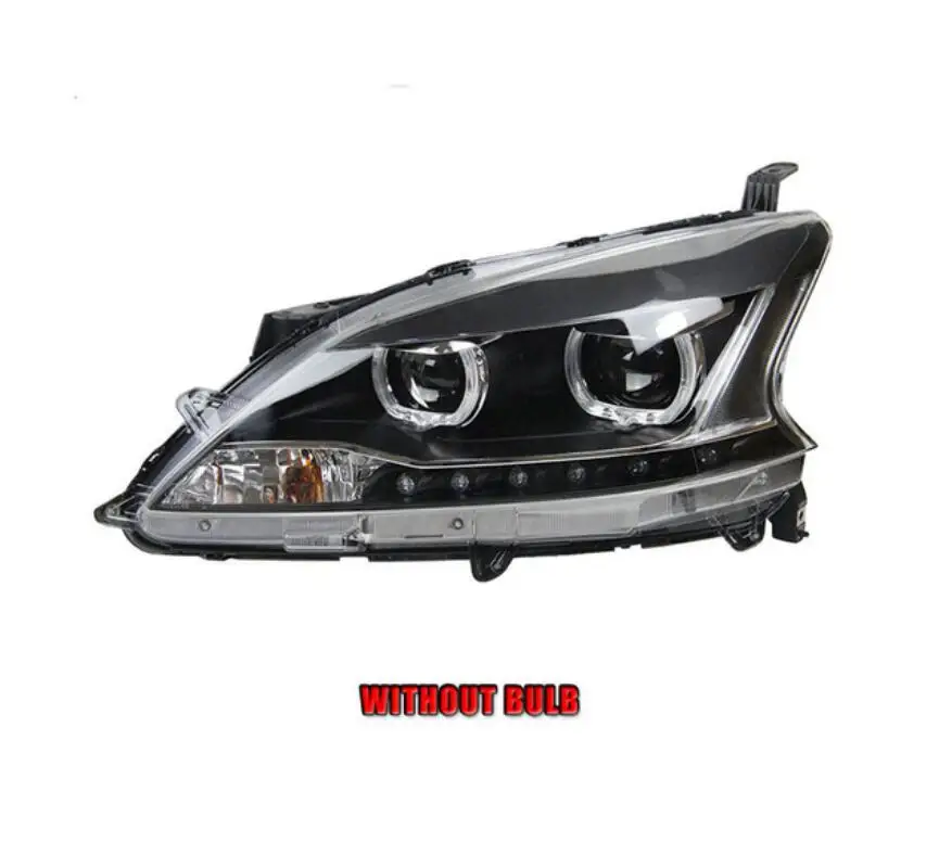 without bulb Светодиодный фонарь для Nissan Sylphy 2012- Автомобильный светодиодный фонарь с двойным ксеноновым объективом автомобильные аксессуары дневные ходовые огни противотуманные фары - Цвет: without bulb