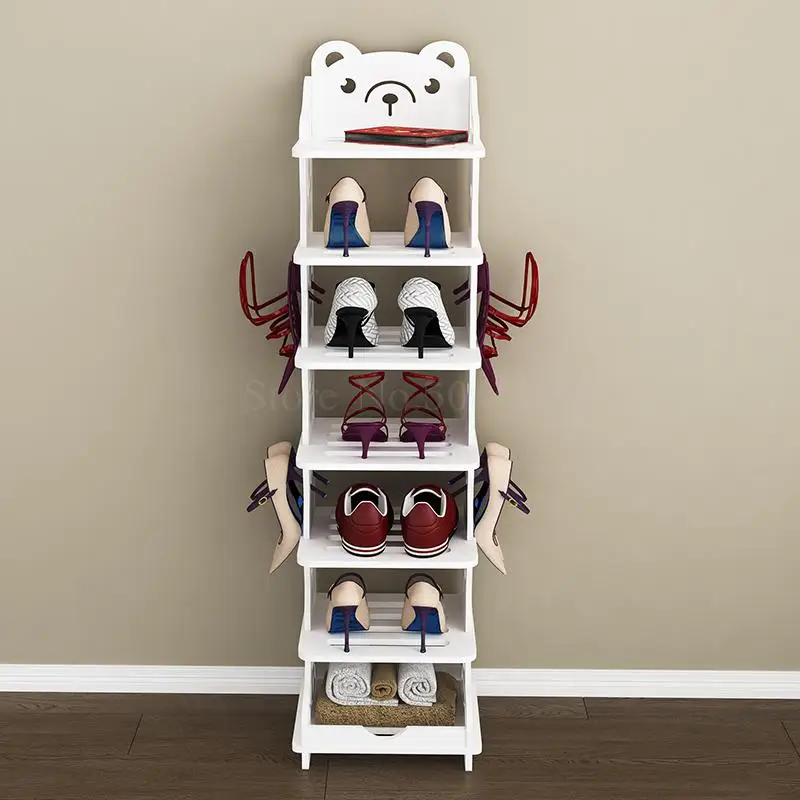 

Shoe rack simple multi-layer economical space-saving household small narrow door shoe rack creative baby children's shoe cabinet
