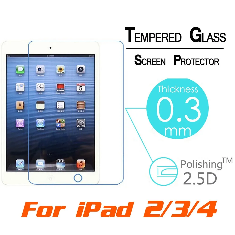 9H 2.5D Закаленное стекло для Apple iPad 2 3 4 защитная пленка экрана 9 7 дюймов прозрачная