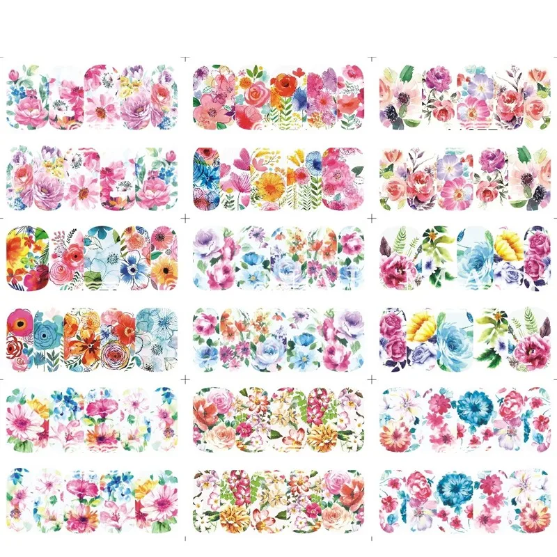 24 шт. водные переводки для ногтей с тропическим фламинго|nail water decals|water decalsnail art tattoo
