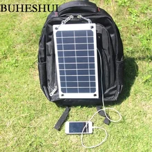 BUHESHUI 7 5W 5V Portable Solar Panel Charger Outdoor USB Digital Frame Style Solar Charger for